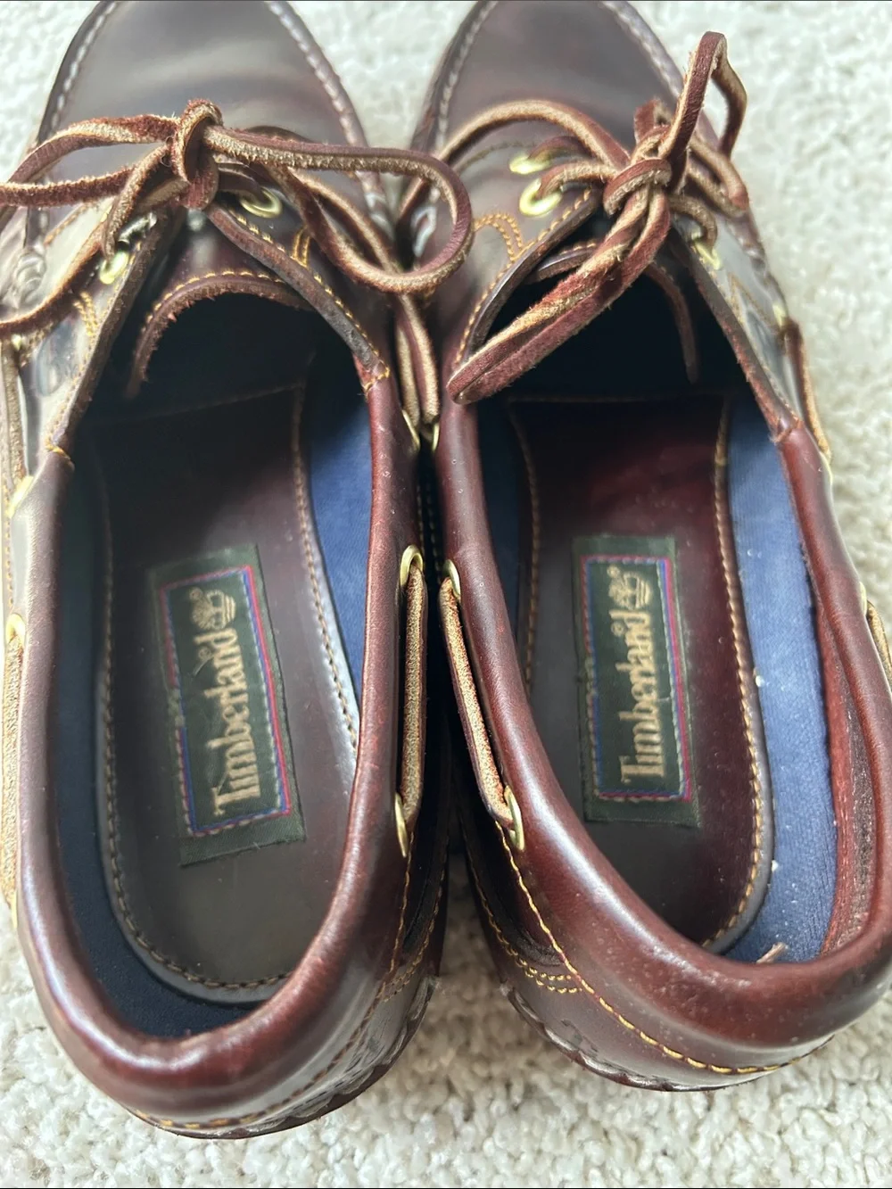 Timberland Men's Dark Brown Leather Boat Shoes Size 9